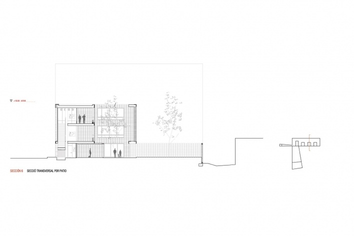 CEIP Ferrer i Guardia, corte, Granollers. Arq. Jordi Badia, 2006<br />Studio BAAS 