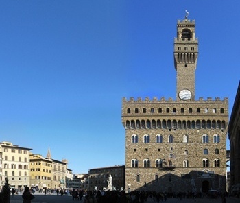 Piazza della Signoria com o Palazzo Vecchio em Florença