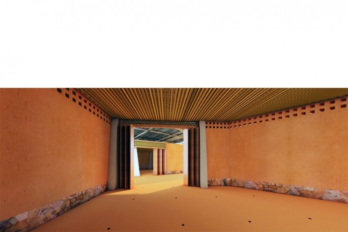 Pavilhão da arquitetura em terra<br />Modelo Abiola Akandé Yayi e Robert Soares 