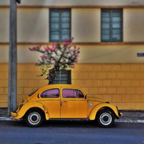 Fusca amarelo queimado, série fotográfica “Os fuscas ofuscam”<br />Foto Fernando Mascaro 