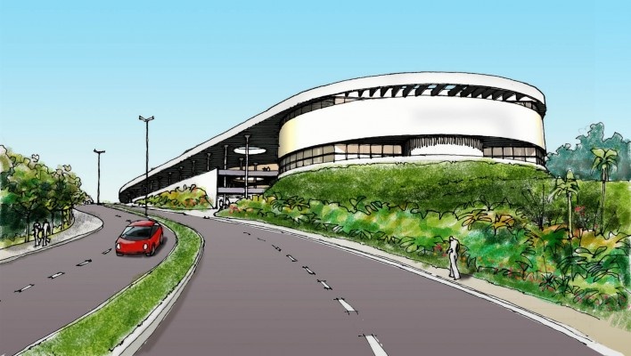 Interior da Arena<br />Imagem dos autores do projeto 
