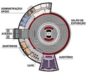 Planta baixa do subsolo<br />Foto de Kadu Niemeyer 