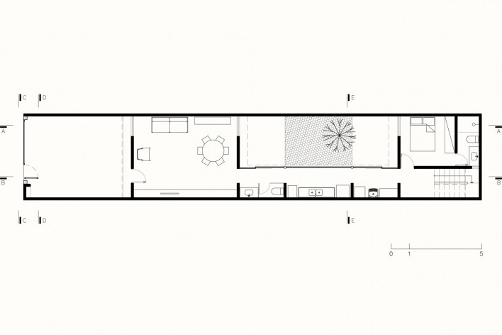 Casa Vila Matilde, planta térreo. Terra e Tuma Arquitetos
