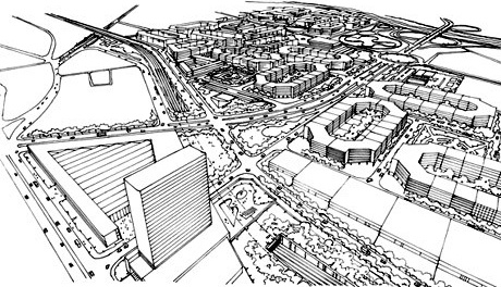 Acesso ao novo bairro. Avenida Francisco Matarazzo<br />Imagem dos autores do projeto 