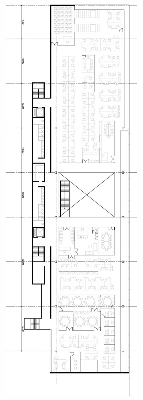 Planta pavimento térreo<br />Desenho do escritório 