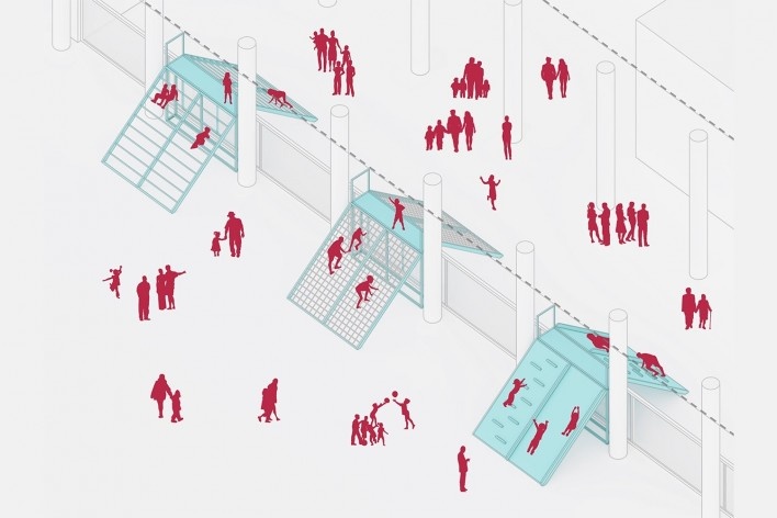 Transborda!, Museu de Arte do Rio, Praça Mauá, Rio de Janeiro RJ Brasil, 2018. Arquitetos Antonio Pedro Coutinho e Adriano Carneiro de Mendonça (autores) / Estúdio Chão<br />Imagem divulgação  [Estúdio Chão]