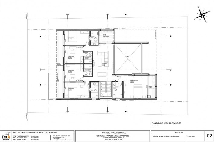 Planta 2º pavimento. Casa no Xangri-lá, 2011<br />divulgação 