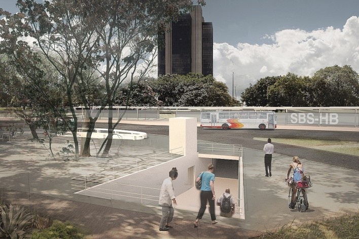 Vista do pedestre. Concurso Passagens sob o Eixão. Segundo colocado<br />divulgação 