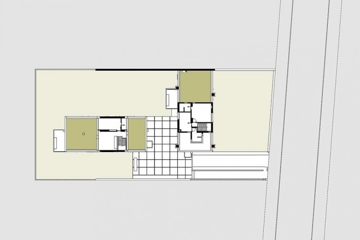 Casas Jaoul, planta segundo pavimento, Neully-sur-Seine, Paris, França, 1951-56. Arquiteto Le Corbusier<br />Elaboração Edson Mahfuz 
