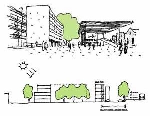 Esquema 4: A mangueira se transforma em protagonista da nova praça
Esquema 5: Todos os apartamentos apresentam a melhor orientação isolando-se da via férrea<br />Imagem dos autores do projeto 