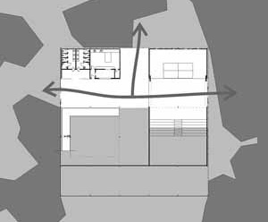 Planta do pavimento térreo - acesso terreno<br />Imagem dos autores do projeto 