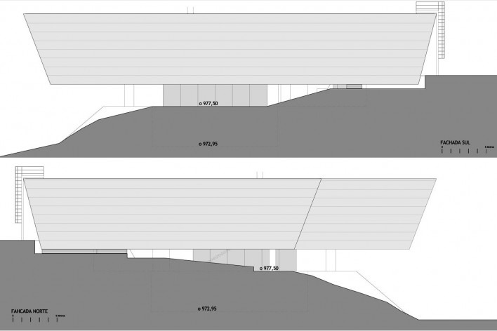 Fachada norte e fachada sul<br />Arquitetos Associados 