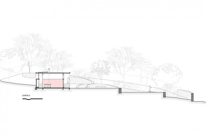 Terraços Circulares House, section DD, Cotia SP, 2020. Architect Denis Joelsons<br />Imagem divulgação/disclosure image/imagen divulgación  [Acervo/collection/colección Denis Joelsons]