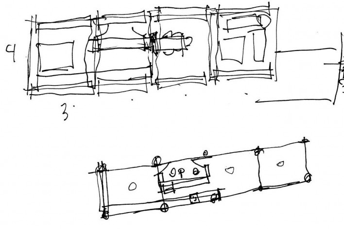 Casa nº 7, croquis, Praia de Itamambuca, Ubatuba. Arquiteto Eduardo Martins de Mello, 2008