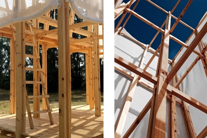 Observatório do Campo e das Estrelas, Ceibas, Entre Rios, Argentina, arquitetos Cássio Sauer e Elisa T Martins<br />Fotos Franca Ferraris e Mauricio Mendez 