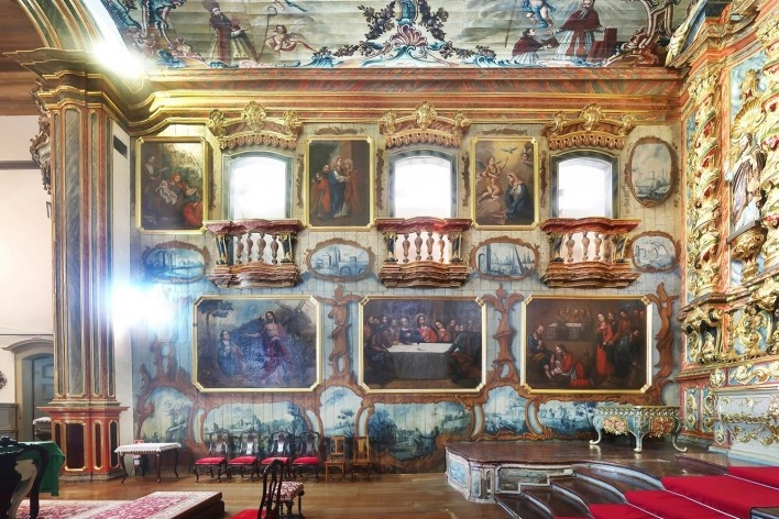 Igreja Matriz da Candelária, interior restaurado, Itu SP<br />Fotomontagens Victor Hugo Mori, 2019 