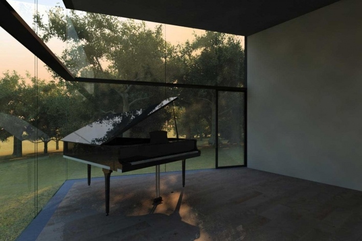 Alojamento em Campos do Jordão, auditório, Campos do Jordão. MMBB Arquitetos, 2009<br />Modelo eletrônico Marcelo Yukio Nagai, Vito Macchione e Yuri Vital 