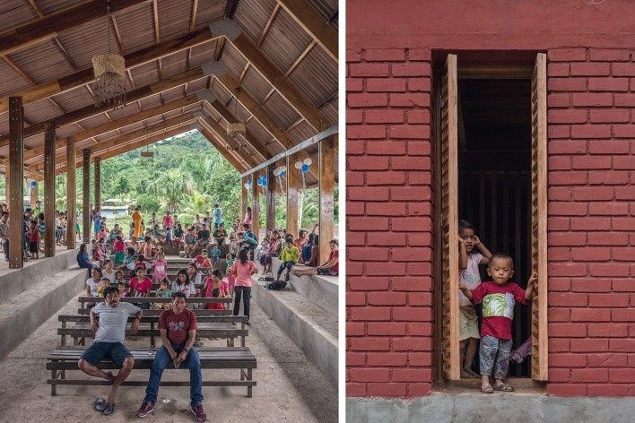Casa Grande Atyaro Pankotsi, Río Tambo, Junín, Perú, 2019. Arquitectos Marta Maccaglia, Raúl Arancibia, Auriane Bonnault, Samanta Sinistri, Helmer Carrión, Emilio Santos Pérez, Carlos Barreda / Asociación Semillas para el Desarrollo Sostenible<br />Foto Eleazar Cuadros 