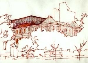 Frente – Vista Praça da Liberdade<br />Imagem dos autores do projeto 