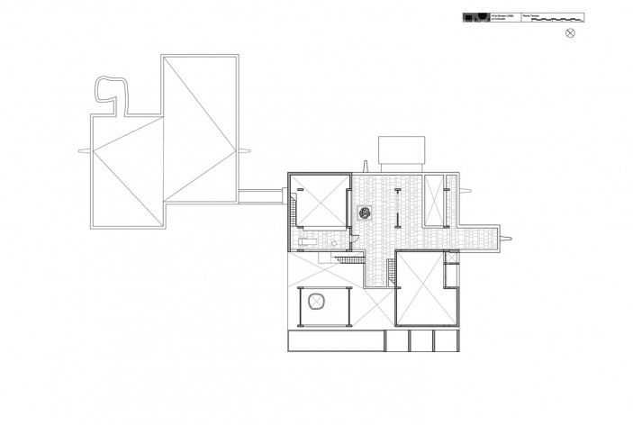 Casa Shodhan planta terceiro pavimento, Ahmedabad, Gujarat, Índia, 1951-56. Arquiteto Le Corbusier<br />Reprodução/reproducción  [website historiaenobres.net]