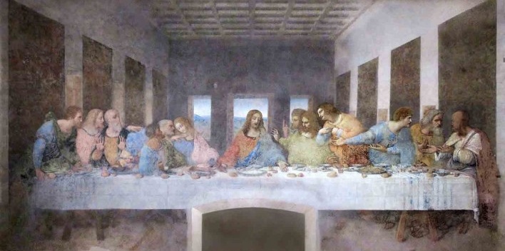 Última Ceia, de Leonardo da Vinci, parede norte do refeitório da Igreja S. Maria delle Grazie, Milão<br />Foto Victor Hugo Mori 