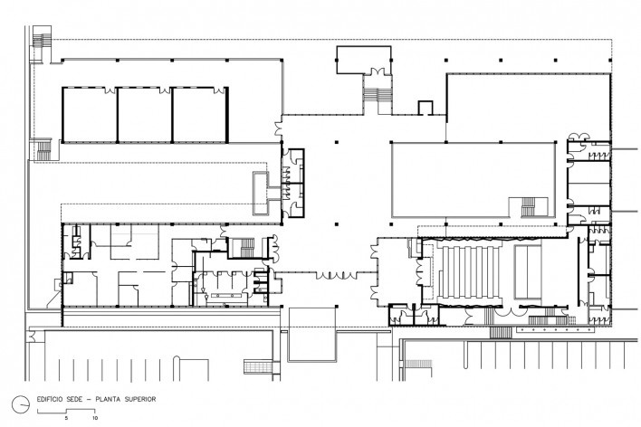 Sesc Araraquara, planta superior, 2000. Arquitetos Abrahão Sanovicz e Edson Jorge Elito<br />Imagem divulgação 