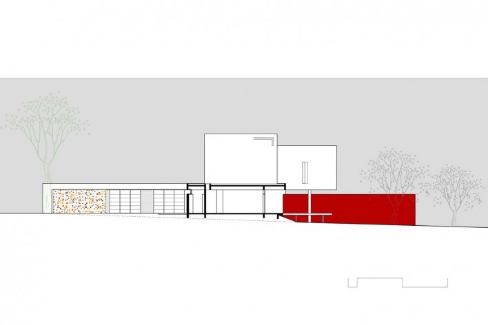Arquiteto Fabiano Sobreira. Casa da Copaíba, Brasília, 2012. Corte B