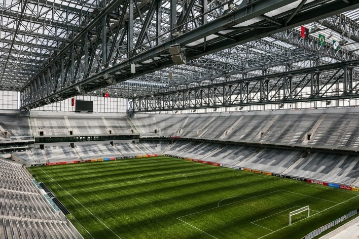 Complexo Esportivo e Cultural Clube Atlético Paranaense, Curitiba. Arquiteto Carlos Arcos<br />Foto Nelson Kon 