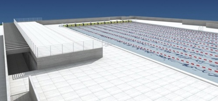 Piscina - render<br />Imagem dos autores do projeto 