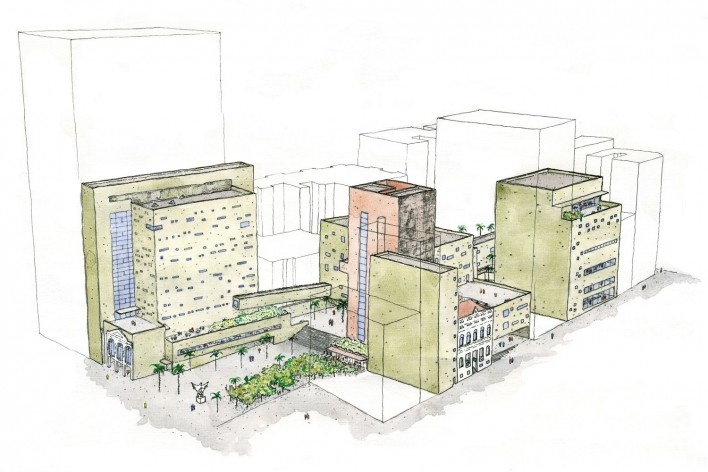 Croqui da Praça das Artes [Brasil Arquitetura]