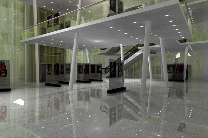 Museu Pelé, interiores. Arquiteto Ney Caldatto e equipe [Arquivo Ney Caldatto]
