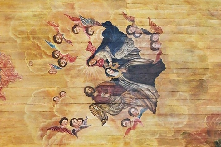 Igreja da Ordem Terceira do Carmo de São Paulo, forro de Jesuíno do Monte Carmelo (detalhe)<br />Fotomontagem Victor Hugo Mori, 2018 