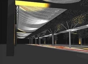 Rodrigues Alves, vista noturna<br />Imagem dos autores do projeto 