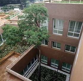 Abertura para iluminação direta nos andares inferiores<br />Imagem dos autores do projeto 