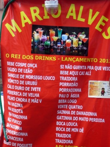 Cardápio do boteco “Mario Alves”, Salvador<br />Foto Roney Cytrynowicz 