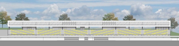 Elevação - Reforma Estádio Primeiro de Maio em São Bernardo. Escritório Effect Arquitetura e Gerenciamento de Projetos