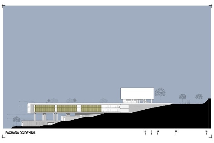 Fachada occidental. Colegio Santo Domingo Savio. Medellín, Colombia. 2008<br />Obranegra arquitectos 