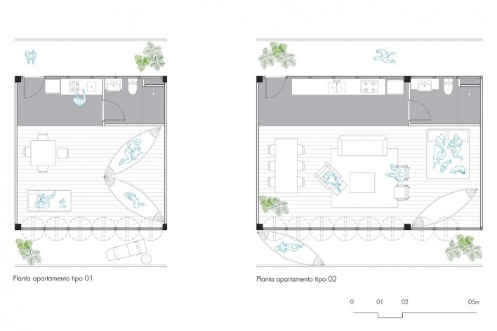 Habitação social na Amazônia, planta apartamento-tipo, Manaus AM, 2020. Arquiteta Danielle Khoury Gregorio<br />Imagem divulgação  [Acervo Danielle Khoury Gregorio]
