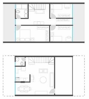Planta tipologia duplex<br />Imagem dos autores do projeto 