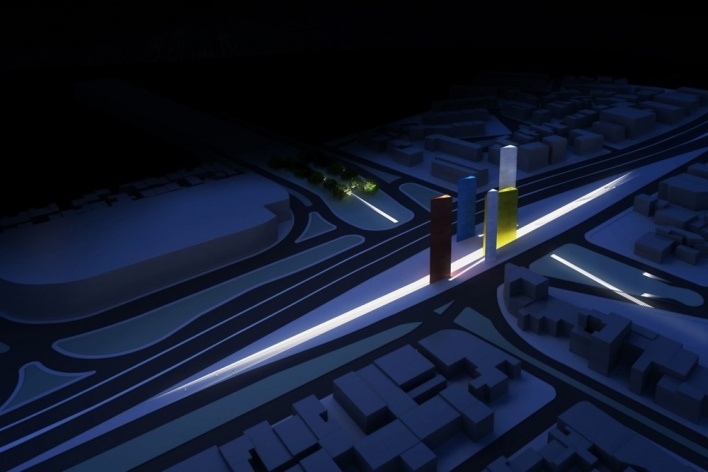 Vista aérea noturna<br />Imagem equipe premiada  [FARO de Satélite, 2008]