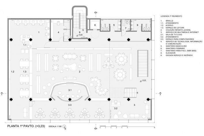 Planta 1º pavimento<br />Imagem dos autores 