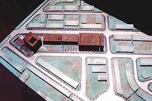 Vista aérea-estrutura urbana existente<br />Imagem dos autores do projeto 
