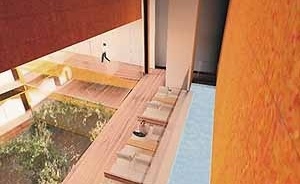 Sede do Grupo Corpo, vista do ginásio de fisioterapia e descanso dos bailarinos<br />Imagem dos autores do projeto 