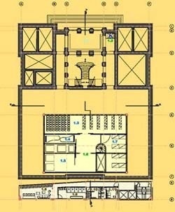 Planta 1º Pavimento - nível 8,40<br />Imagem dos autores do projeto 