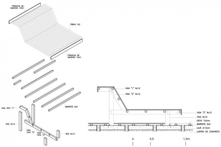 Requalificação urbana e ambiental da orla de Ilha Comprida, Mediador D, banco, perspectiva esquemática e corte transversal, 2019. Arquitetos Marcos Boldarini e Lucas Nobre<br />Imagem divulgação 