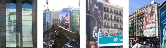 Fachadas de Barcelona, com anúncios publicitários [Foto Xico Costa]