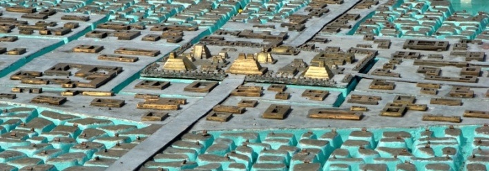 Maquete de Chenochtitlan, em frente ao Sagrario