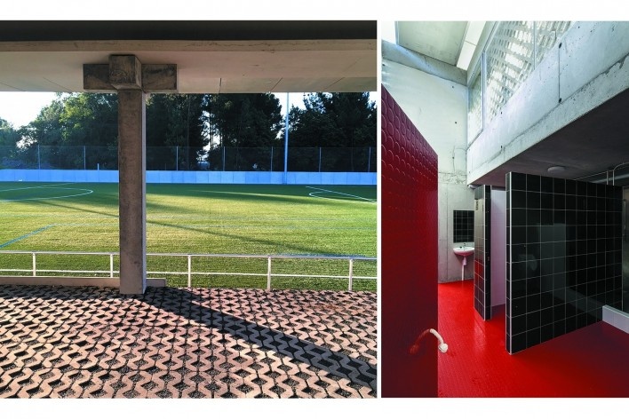 Campo de fútbol A Gandareira, Silleda, Pontevedra, España, 2018. Arquitectos Abraham Castro Neira y Carlos Alberto Pita Abad<br />Foto Juan Rodríguez 