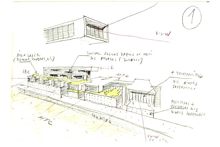 Cluster Barra - Croquis IBC / MPC (International Broadcast Center / Center of the Press)<br />Rio 2016/ BCMF Arquitetos 