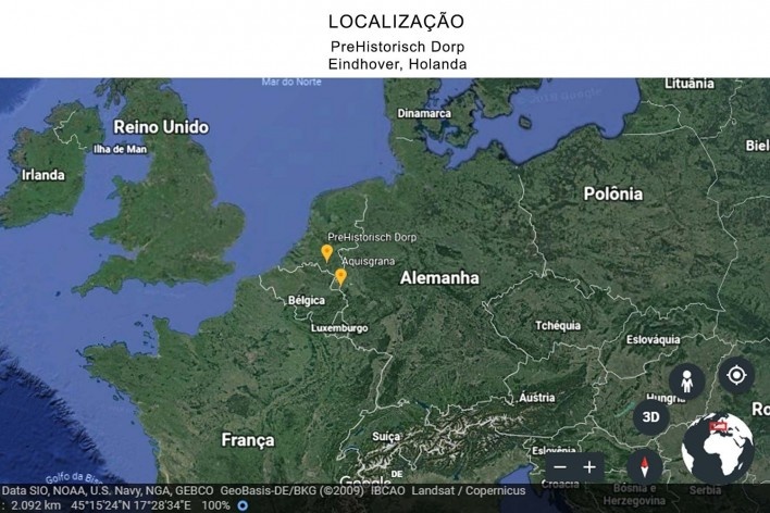 Mapa de localização do museu na cidade de Eindhover, em relação à Europa e à cidade de Aachen (Aquisgrano)<br />Foto Ana Carolina Brugnera / Lucas Bernalli Fernandes Rocha 